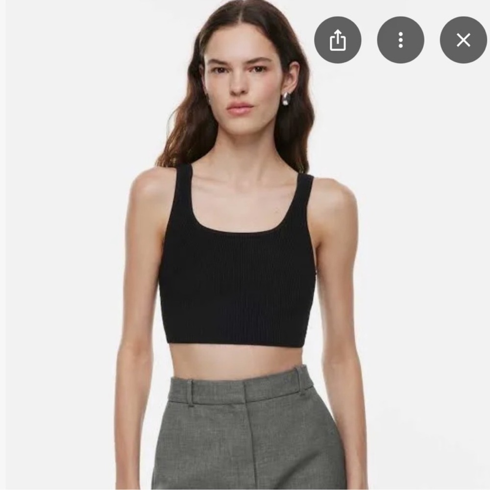 Aritzia Babaton Sculpt Knit Squareneck Cropped Tank Top • size small
